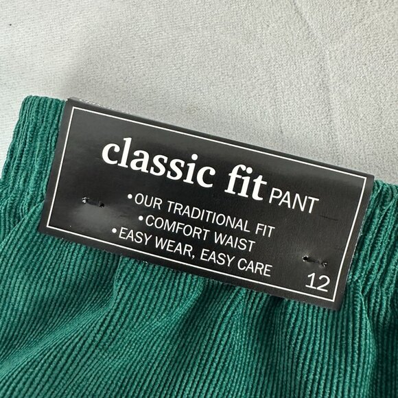 Alfred Dunner Classics Proportioned Short Emerald Green Corduroy Pants Size 12 - Picture 5 of 6